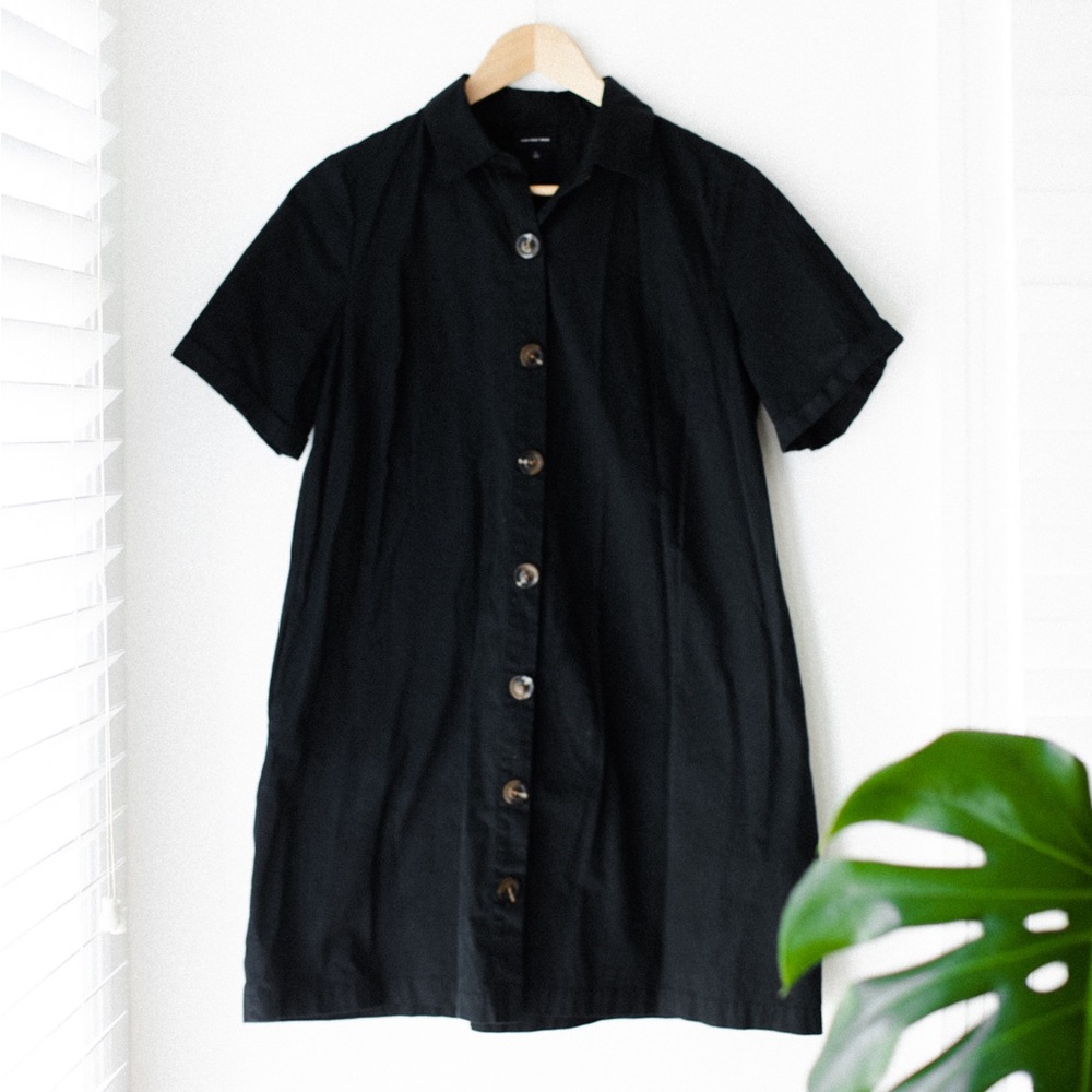 Who What Wear Black Button Dress